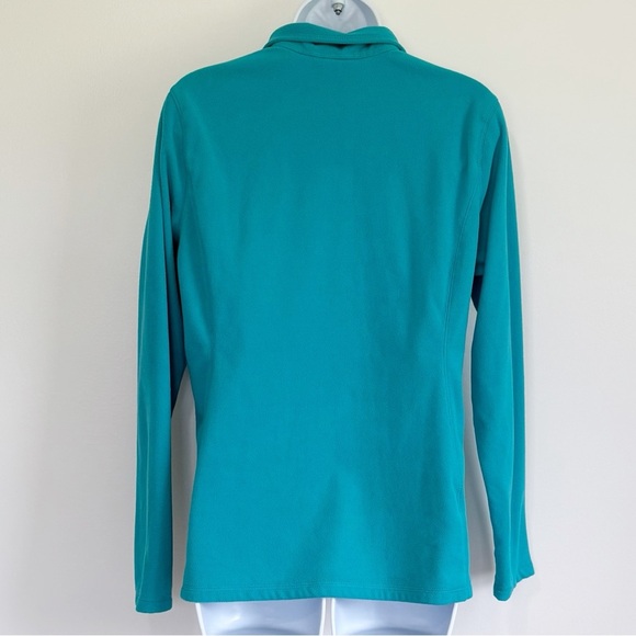 EDDIE BAUER Quarter Zip Fleece Sweatshirt Teal Womens Medium - Picture 2 of 8